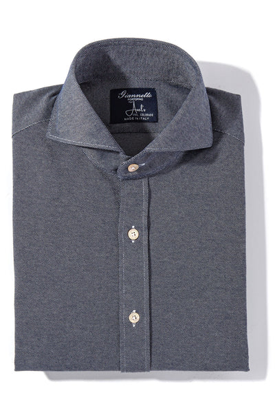 Giannetto Portofino Menerbes Jersey Shirt in Dark Blue Mens - Shirts - Dress