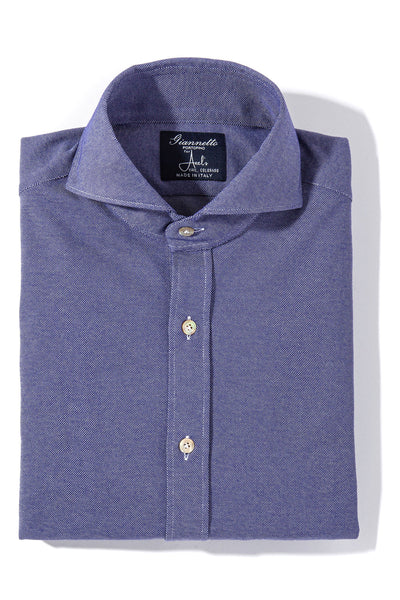 Menerbes Jersey Shirt in Indigo Blu | Mens - Shirts - Dress | Giannetto Portofino