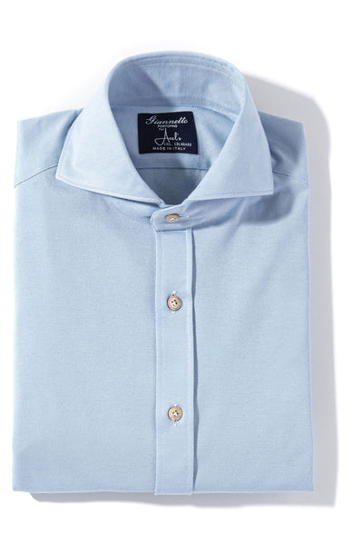 Giannetto Portofino Menerbes Jersey Shirt in Light Blue Mens - Shirts - Dress