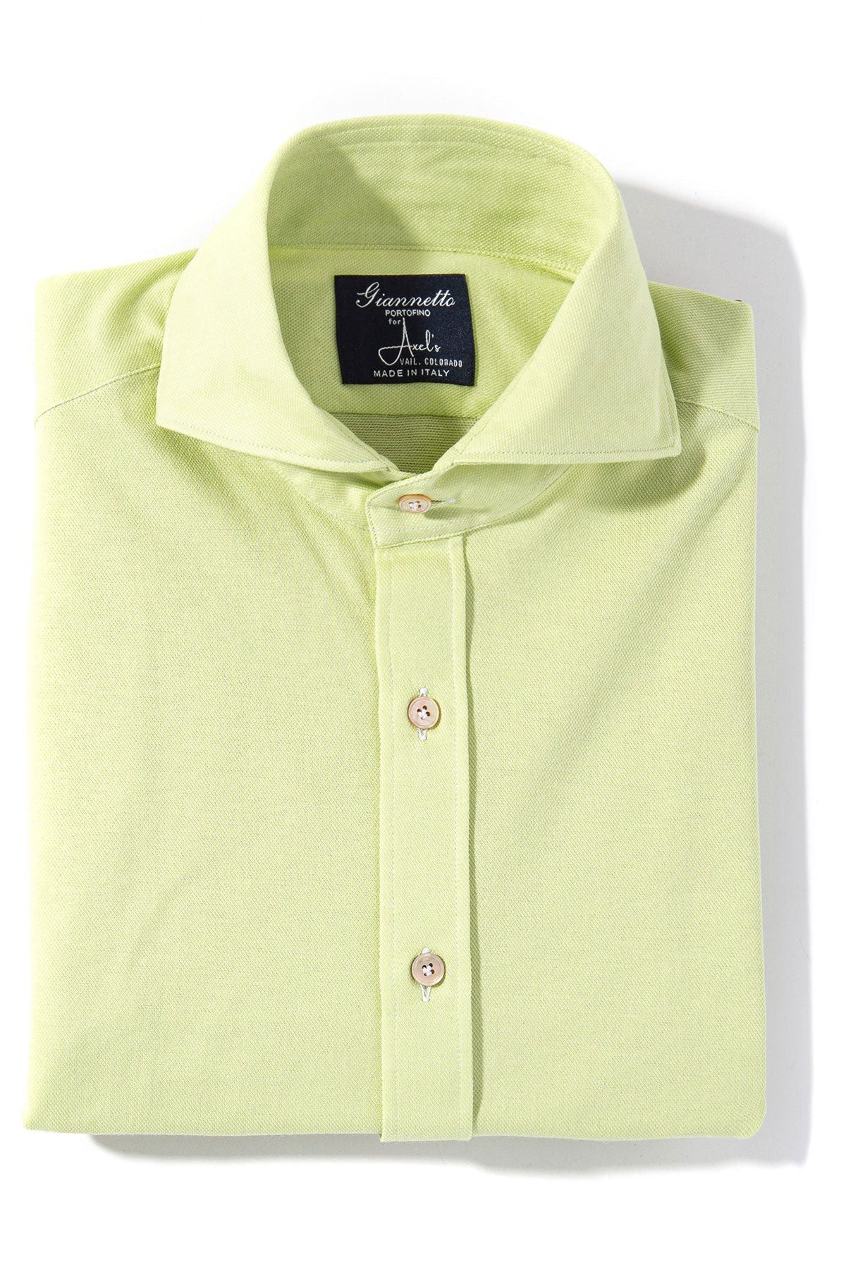 Giannetto Portofino Menerbes Jersey Shirt in Lime Green Mens - Shirts - Dress