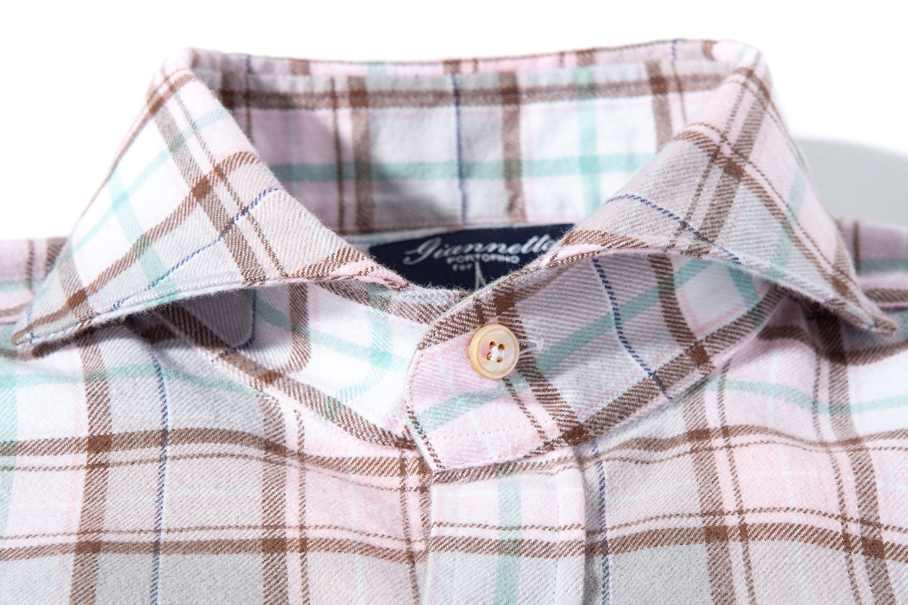 Ogo Brushed Cotton Check In Pink/ Grey | Mens - Shirts - Dress | Giannetto Portofino