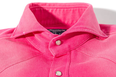 Giannetto Portofino Rebel Western Cotton Stretch Snap Shirt In Fuchsia Mens - Shirts - Dress