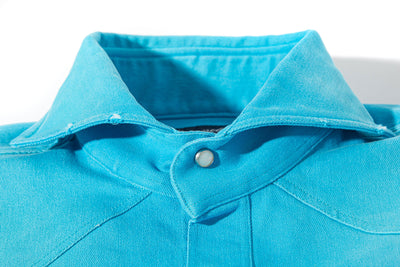 Giannetto Portofino Rebel Western Cotton Stretch Snap Shirt In Lt. Blue Mens - Shirts - Dress