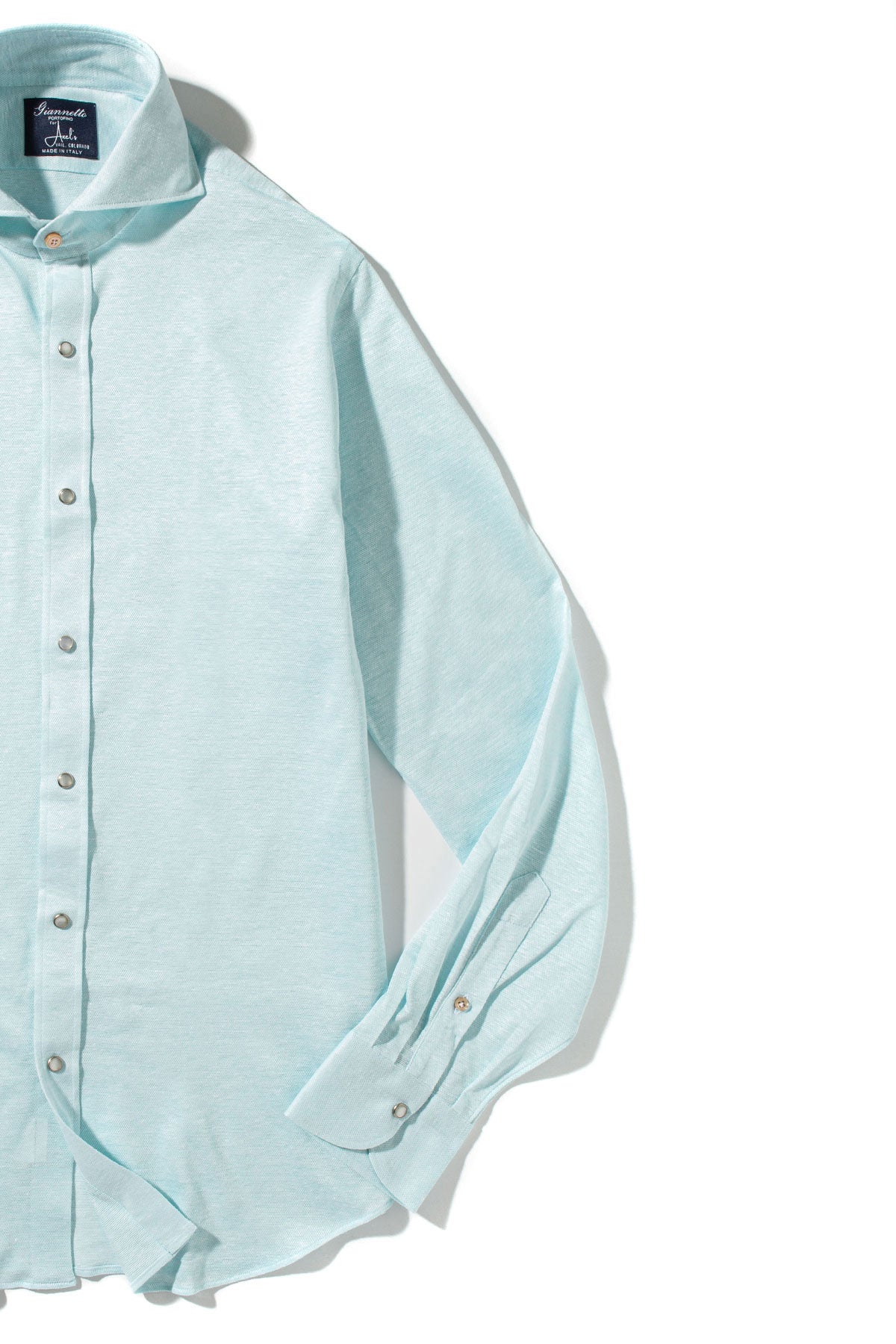 Giannetto Portofino Schwinn Cotton Linen Shirt in Lt. Blue Mens - Shirts - Dress