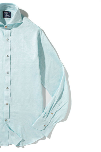 Giannetto Portofino Schwinn Cotton Linen Shirt in Lt. Blue Mens - Shirts - Dress