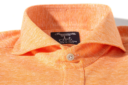 Giannetto Portofino Schwinn Cotton Linen Shirt in Orange Mens - Shirts - Dress