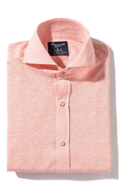 Giannetto Portofino Schwinn Cotton Linen Shirt in Pink Mens - Shirts - Dress