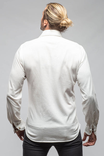 Giannetto Portofino Serenity Cotton Cashmere Jersey In Cream Mens - Shirts - Dress