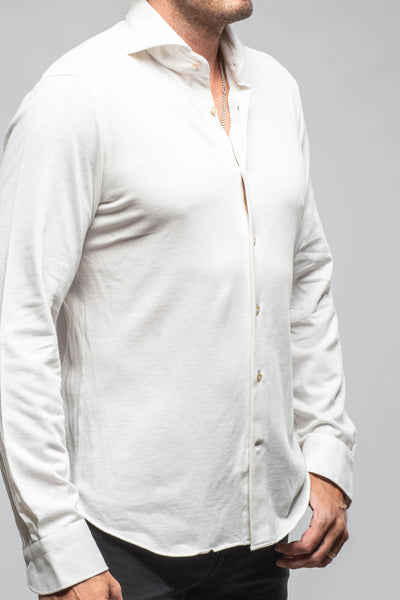 Giannetto Portofino Serenity Cotton Cashmere Jersey In Cream Mens - Shirts - Dress