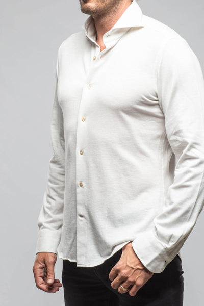 Giannetto Portofino Serenity Cotton Cashmere Jersey In Cream Mens - Shirts - Dress