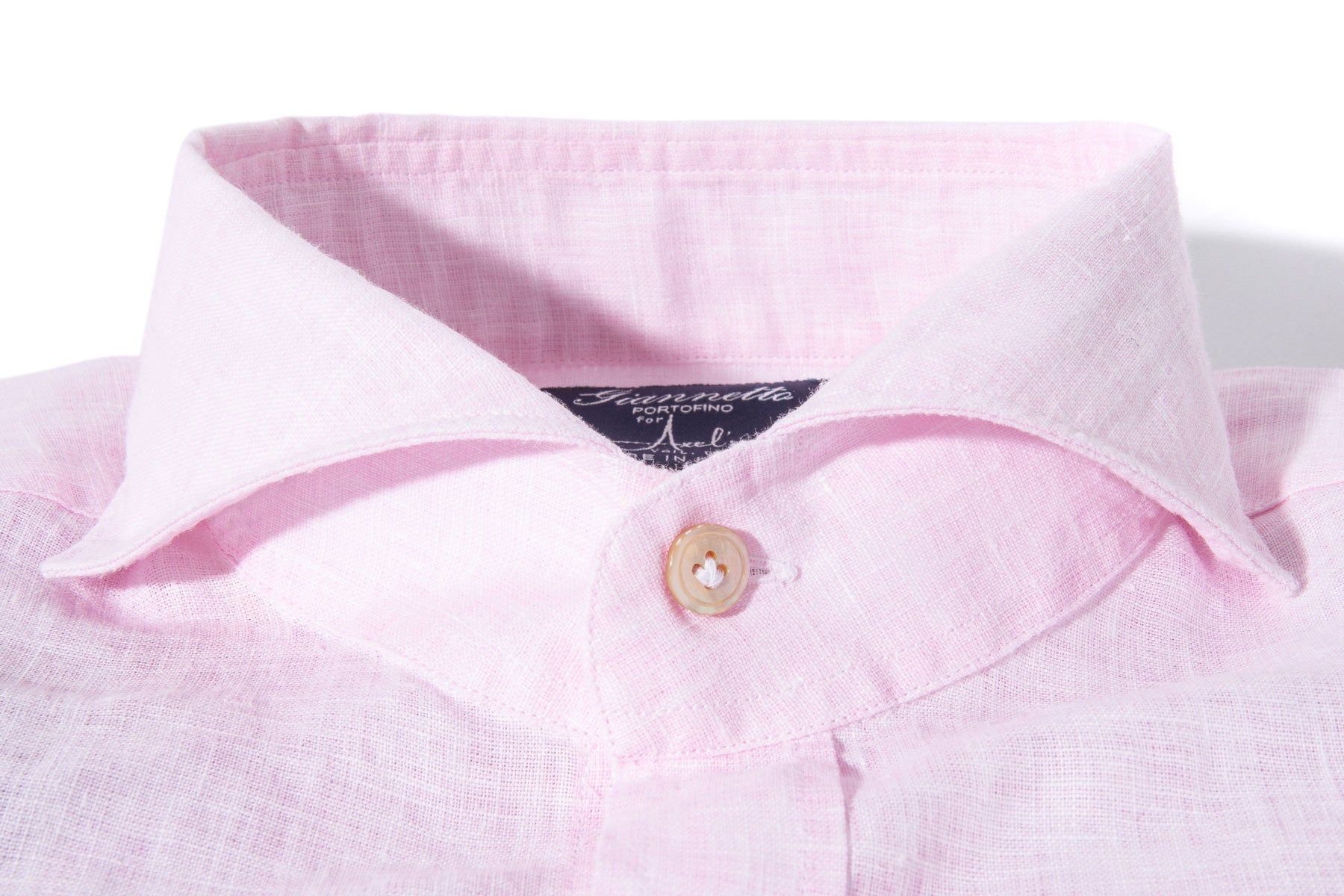 Giannetto Portofino Sorgue Linen Shirt In Pink Mens - Shirts - Dress