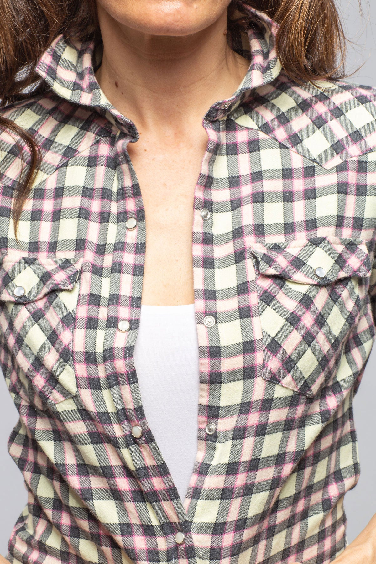Giannetto Portofino Tilly Western Snap Shirt In Multi Ladies - Tops