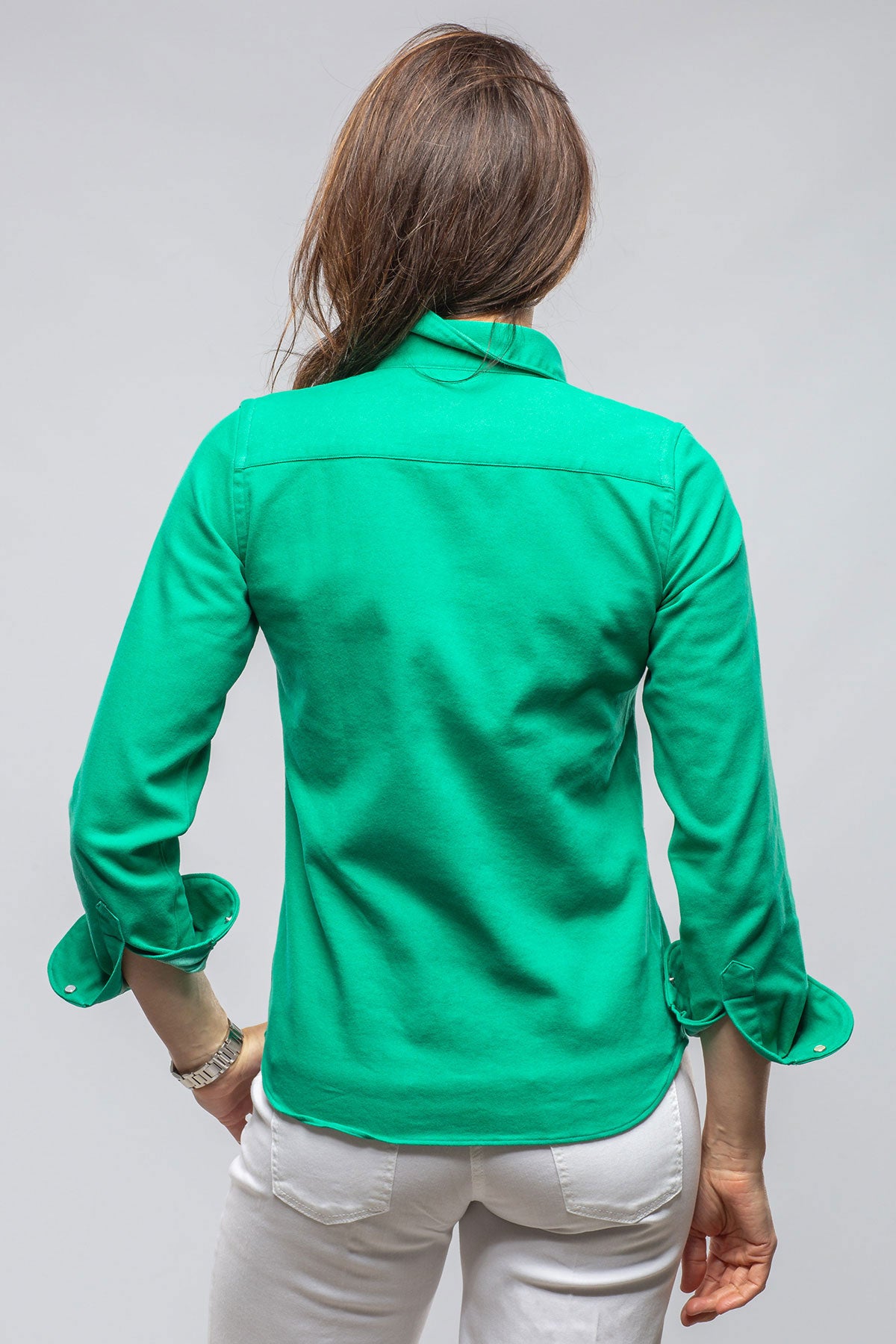 Giannetto Portofino Tilly Western Snap Shirt In Washed Emerald Ladies - Tops