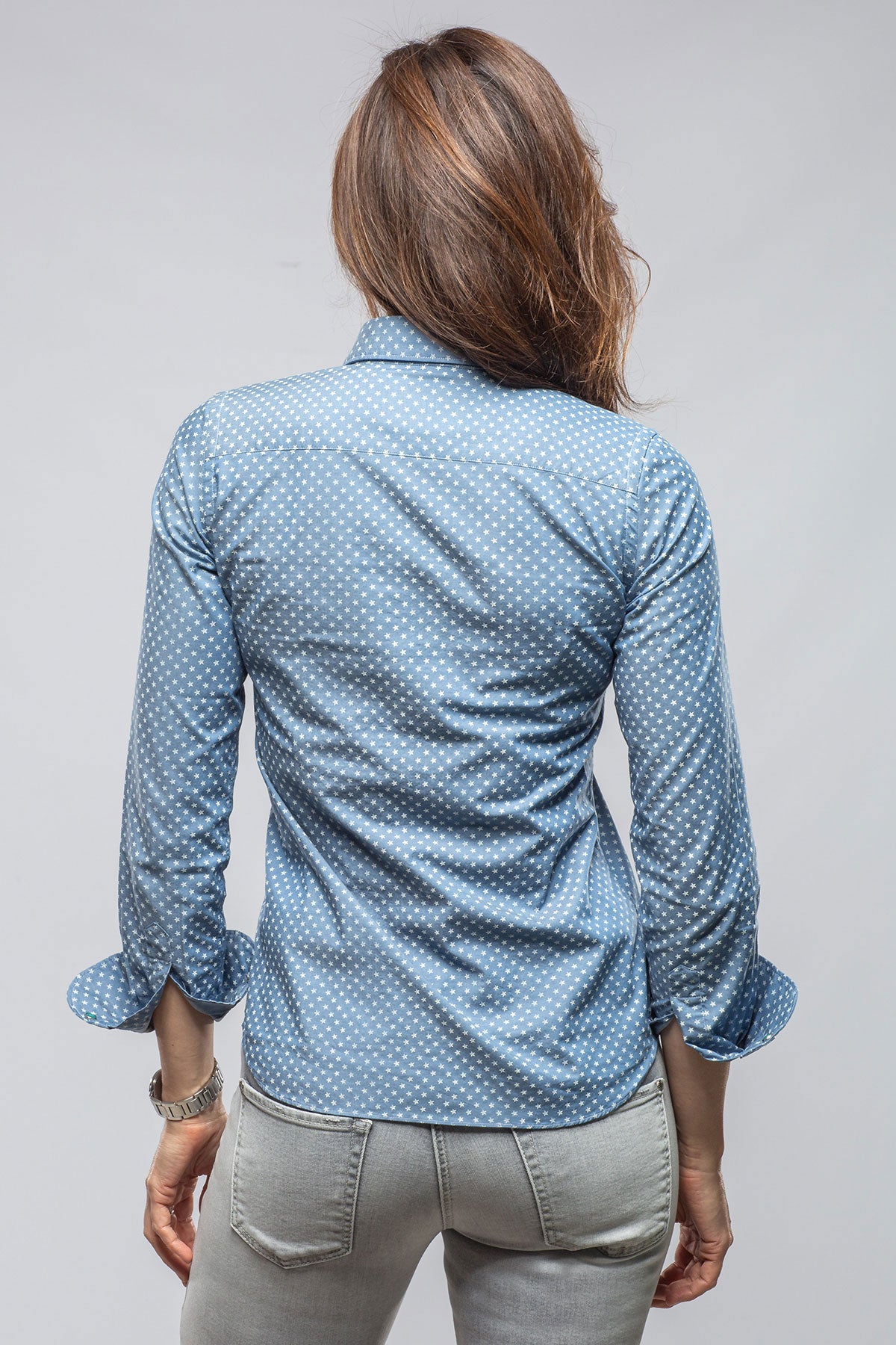 Giannetto Portofino Tilly Western Snap Star Shirt In Blue Ladies - Tops