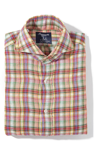Giannetto Portofino Yeti Checkered Shirt in Multi Red Combo Mens - Shirts - Dress