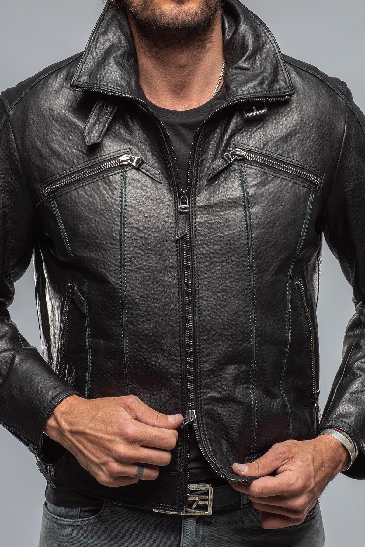 Gimo's Alfero Leather Jacket Samples - Mens - Outerwear - Leather