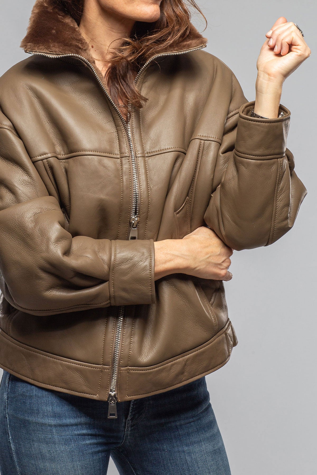 Amaya Shearling Jacket | Samples - Ladies - Outerwear - Leather | Gimo's