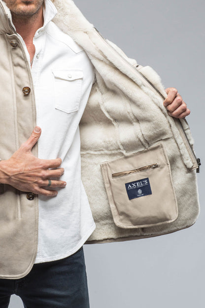 Gimo's Antonio Shearling Jacket in Light Sand Mens - Outerwear - Shearling
