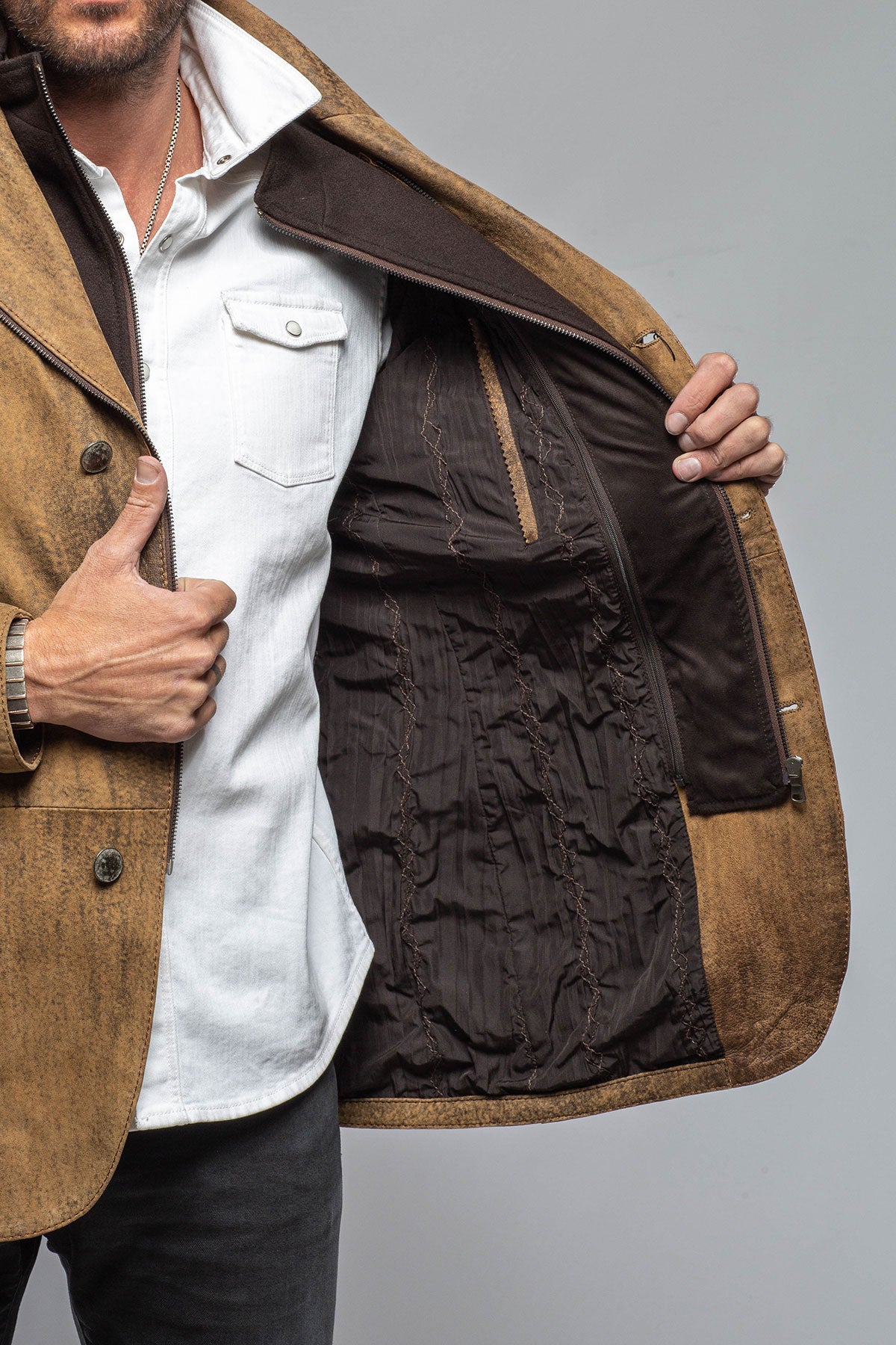 Gimo's Argento Leather Blazer Samples - Mens - Outerwear - Leather