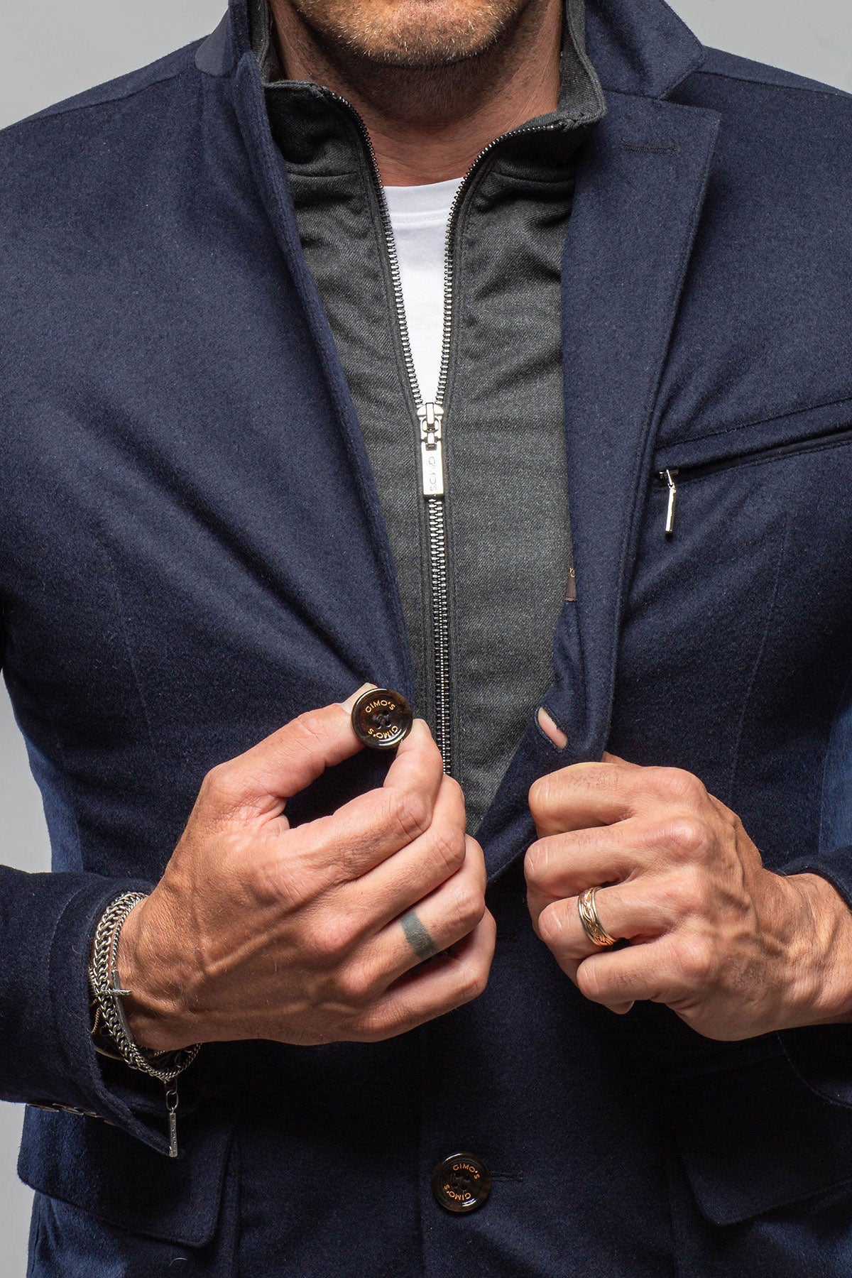 Gimo's Baylor Wool Cashmere Silk Field Jacket Samples - Mens - Outerwear - Cloth