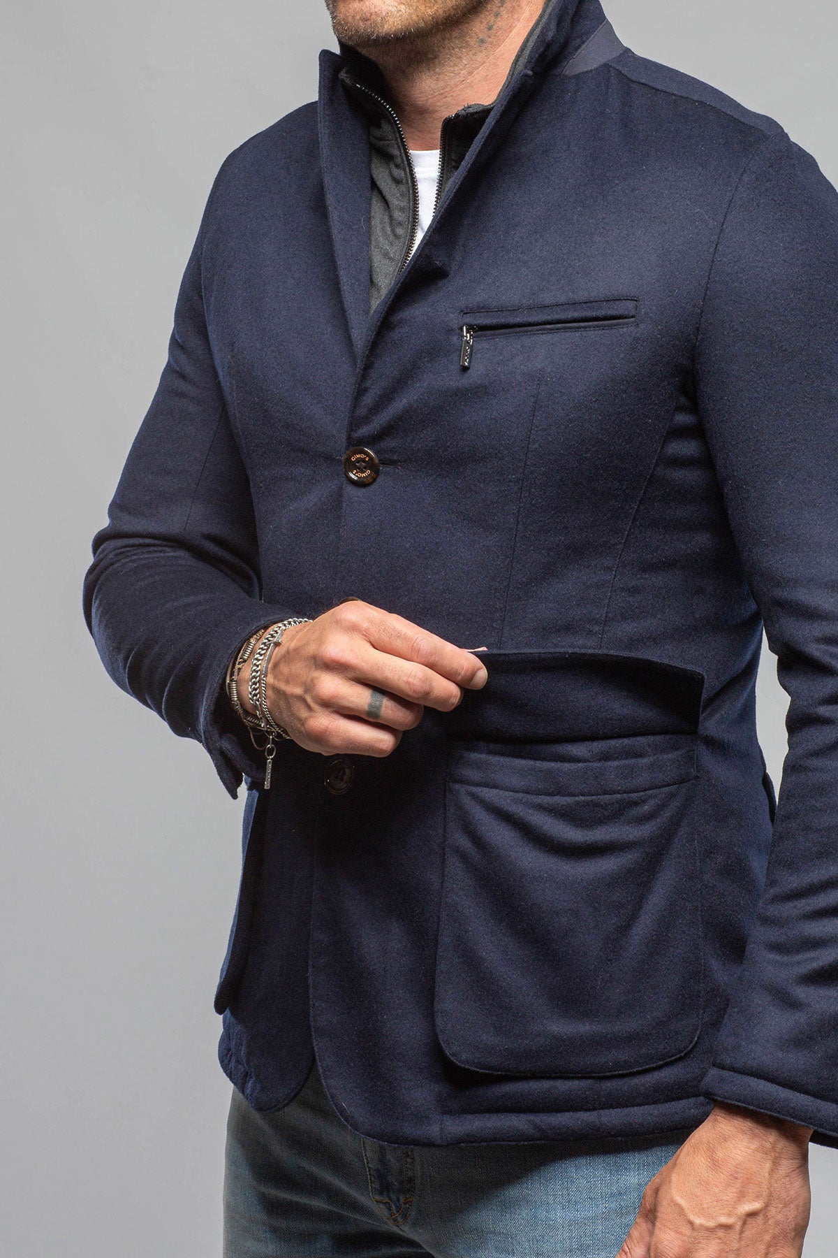 Gimo's Baylor Wool Cashmere Silk Field Jacket Samples - Mens - Outerwear - Cloth
