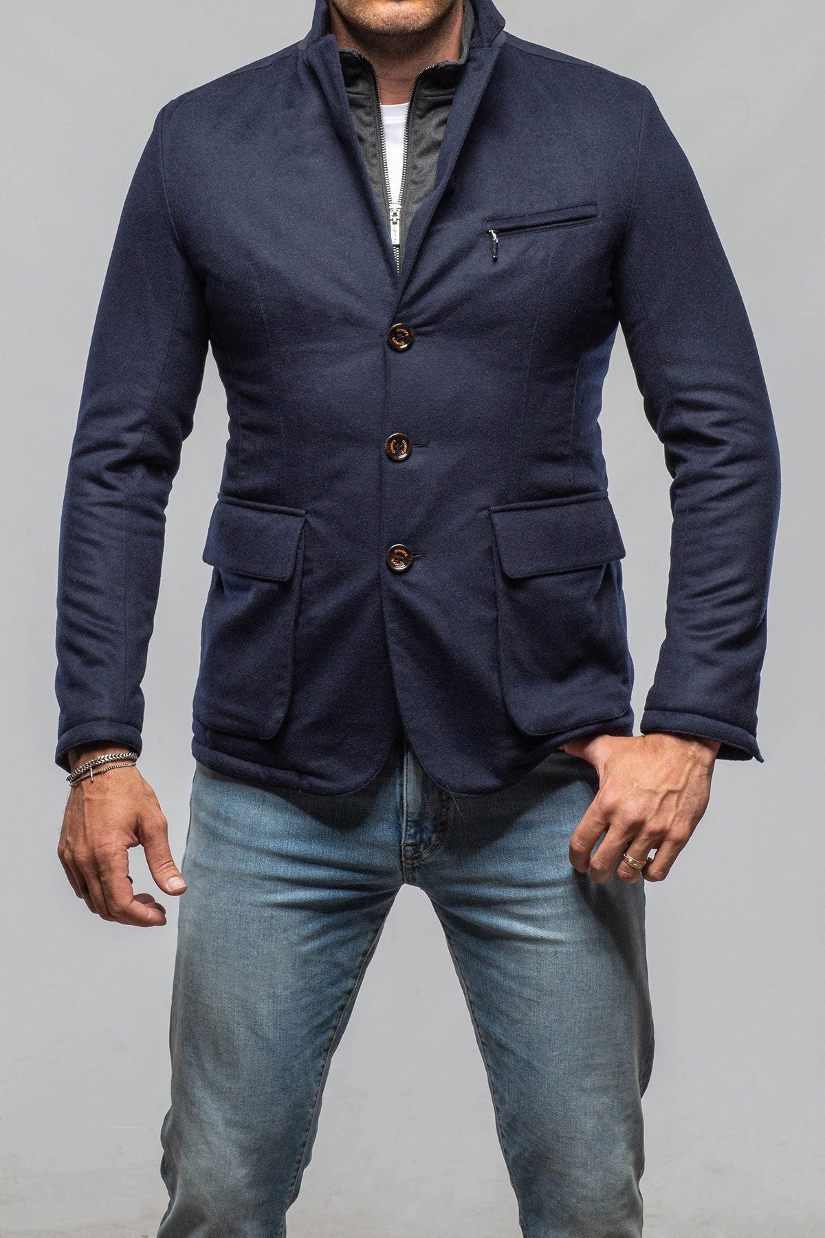 Gimo's Baylor Wool Cashmere Silk Field Jacket Samples - Mens - Outerwear - Cloth