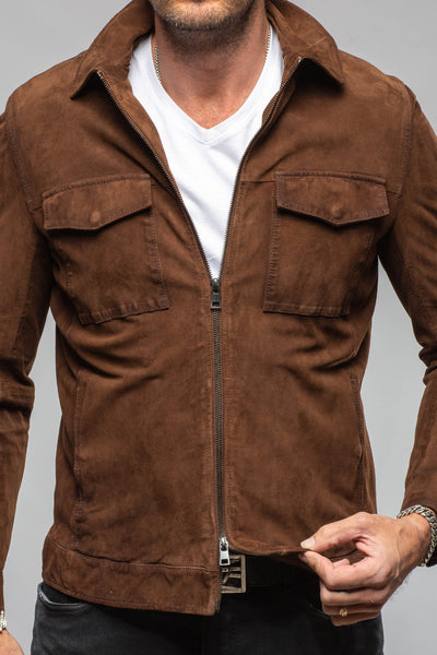 Gimo's Berkley Perforated Suede Overshirt Samples - Mens - Outerwear - Cloth