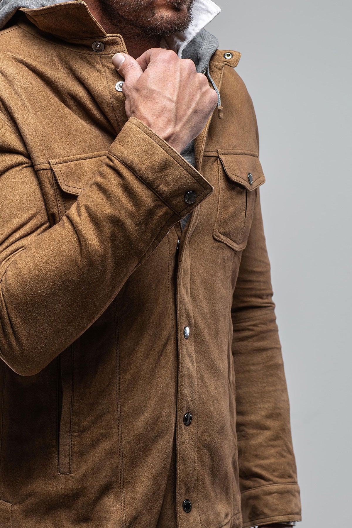 Gimo's Billy Jacket with Removable Hood in Palomino Mens - Outerwear - Leather