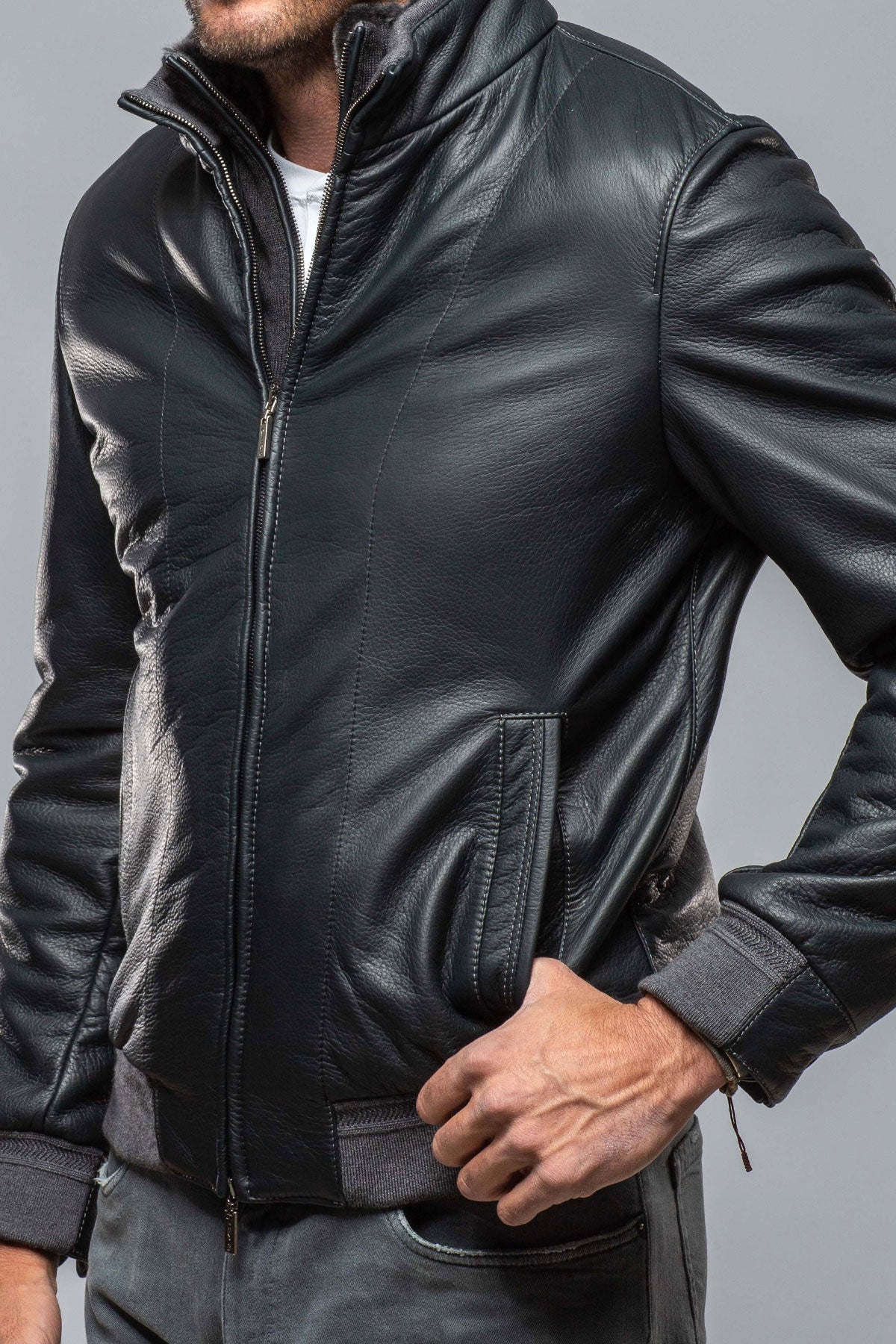 Gimo's Bryant Deerskin Bomber Samples - Mens - Outerwear - Leather