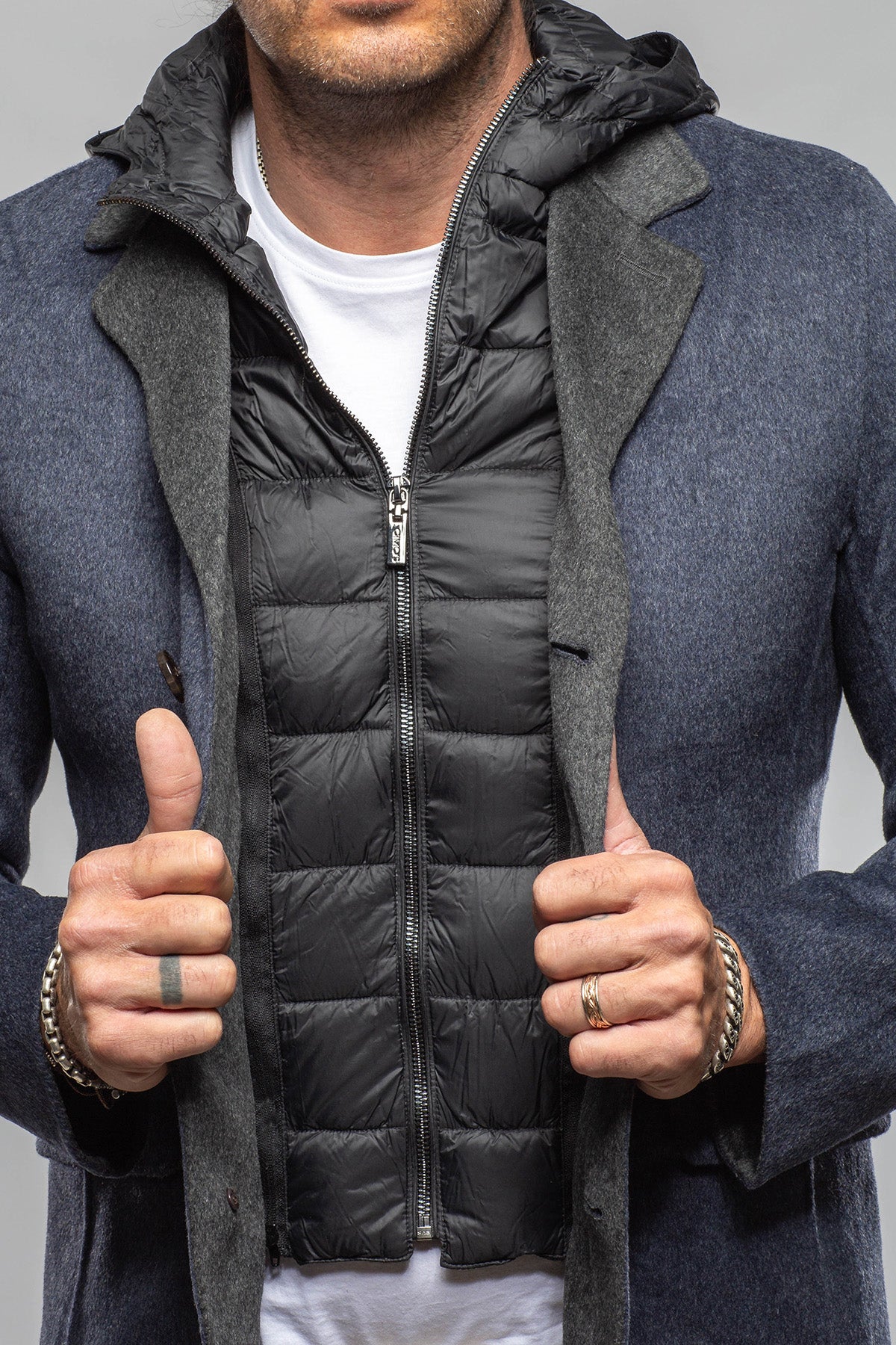 Gimo's Burrow Knit Coat with Down Fill Samples - Mens - Outerwear - Cloth