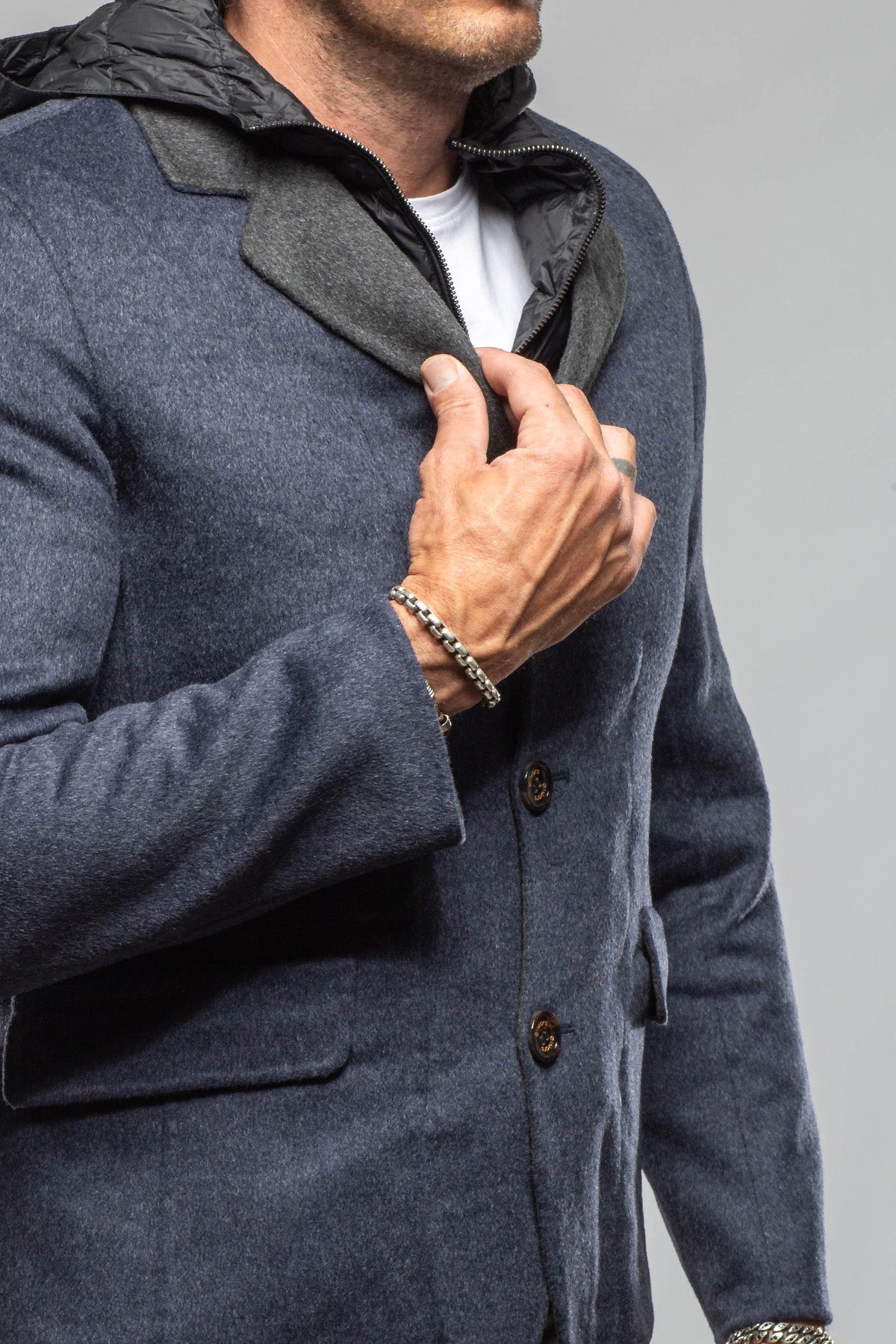 Gimo's Burrow Knit Coat with Down Fill Samples - Mens - Outerwear - Cloth