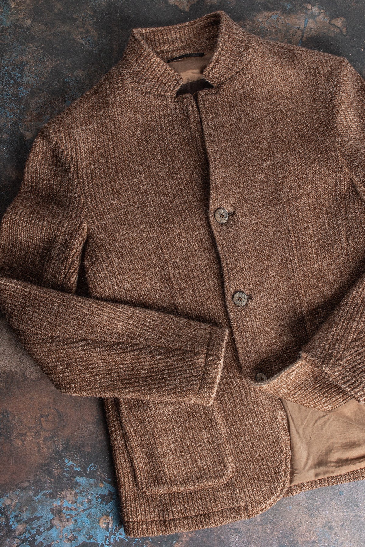Gimo's Cardigan Shirt Jacket In Washed Brown Warehouse - Mens - Outerwear - Cloth