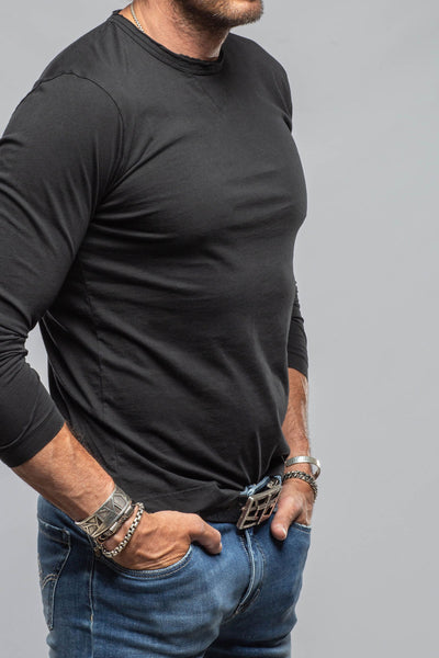 Kayo L/S Crew in Black | Mens - Shirts - T-Shirts | Gimo's Cotton