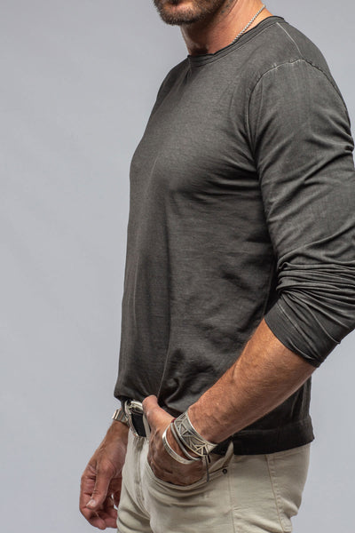 Gimo's Cotton Kayo L/S Crew in Charcoal Mens - Shirts - T-Shirts