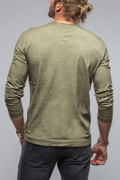 Gimo's Cotton Kayo L/S Crew in Moss Mens - Shirts - T-Shirts