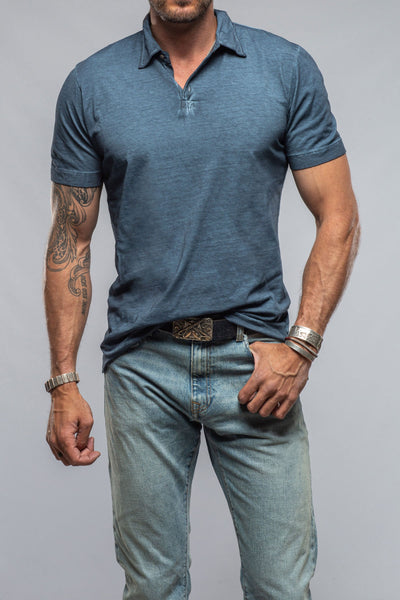 Gimo's Cotton Soho Polo in Midnight Blue Mens - Shirts - Polos