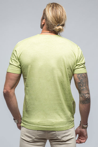 Gimo's Cotton York Crew Neck in Lime Mens - Shirts - T-Shirts