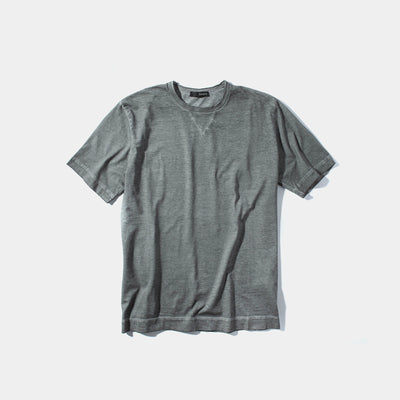 Gimo's Cotton York Crew Neck in Steel Grey Mens - Shirts - T-Shirts