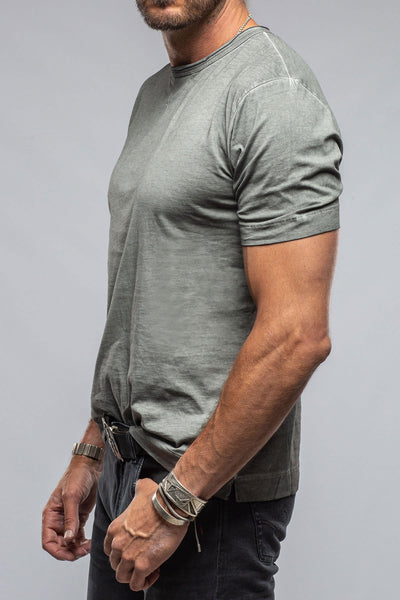 Gimo's Cotton York Crew Neck in Steel Grey Mens - Shirts - T-Shirts