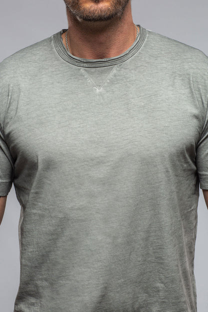 Gimo's Cotton York Crew Neck in Steel Grey Mens - Shirts - T-Shirts