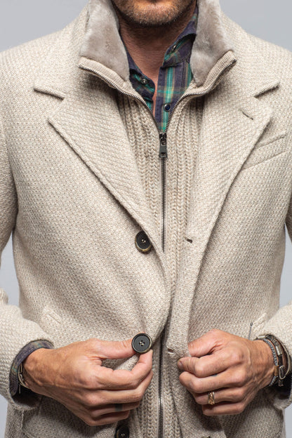 Gimo's Crispus Knit Jacket in Ice Mens - Outerwear - Cloth