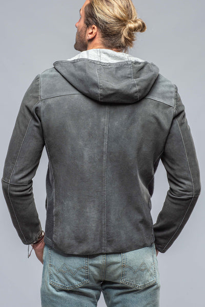 Gimo's Donnarumma Suede Hoodie In Charcoal Mens - Outerwear - Leather