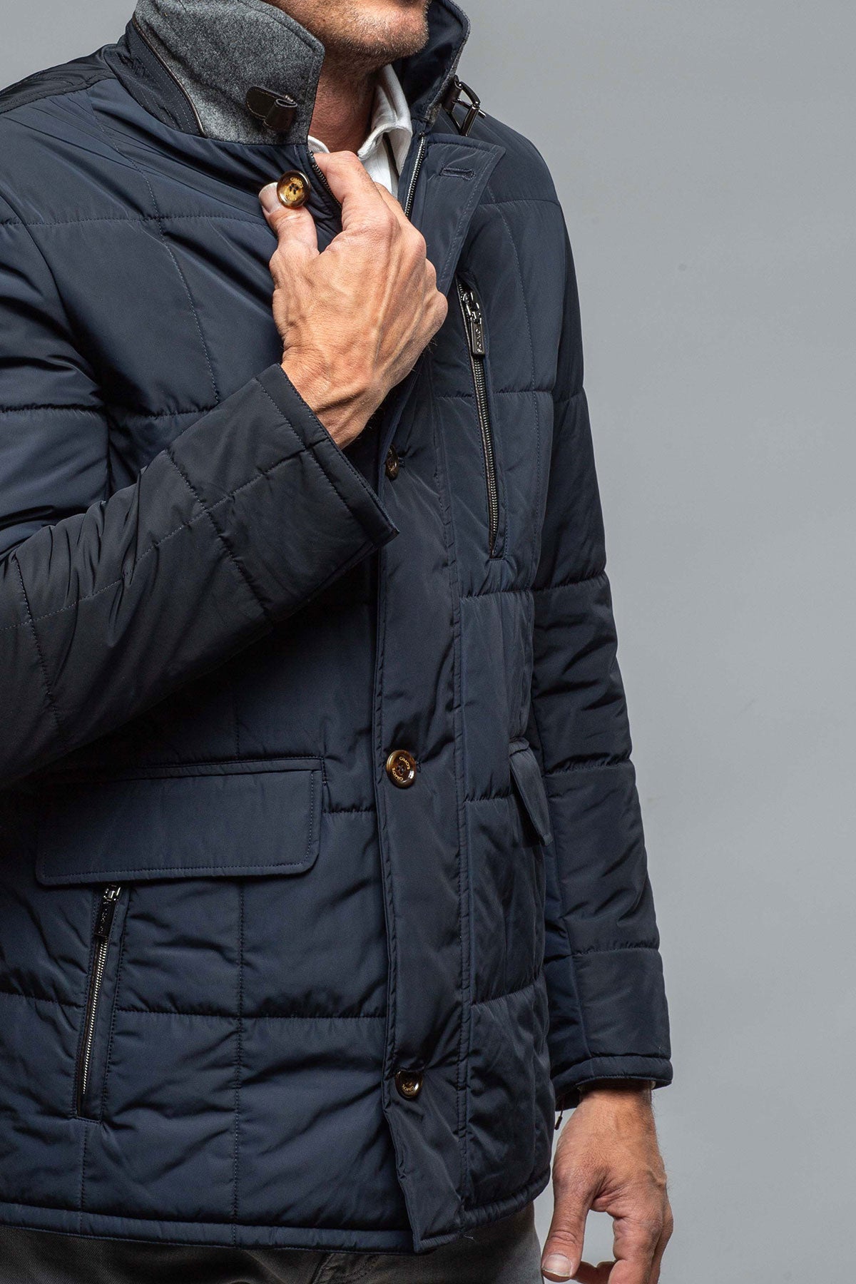Gimo's Edison Quilted Jacket Navy Warehouse - Mens - Outerwear - Cloth
