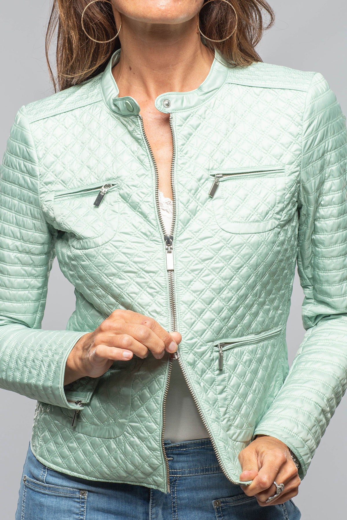 Gimo's Eliza Micro Puff In Mint Warehouse - Ladies - Outerwear - Cloth