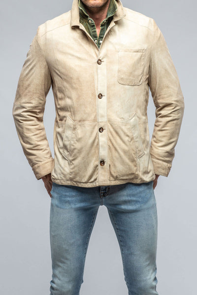 Gimo's Elk Horn Suede Shirt In Palomino Mens - Outerwear - Leather