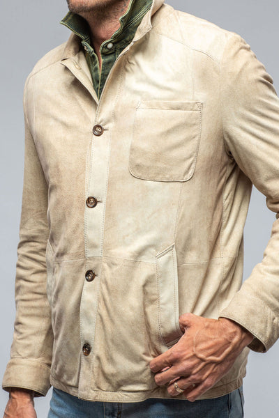 Gimo's Elk Horn Suede Shirt In Palomino Mens - Outerwear - Leather