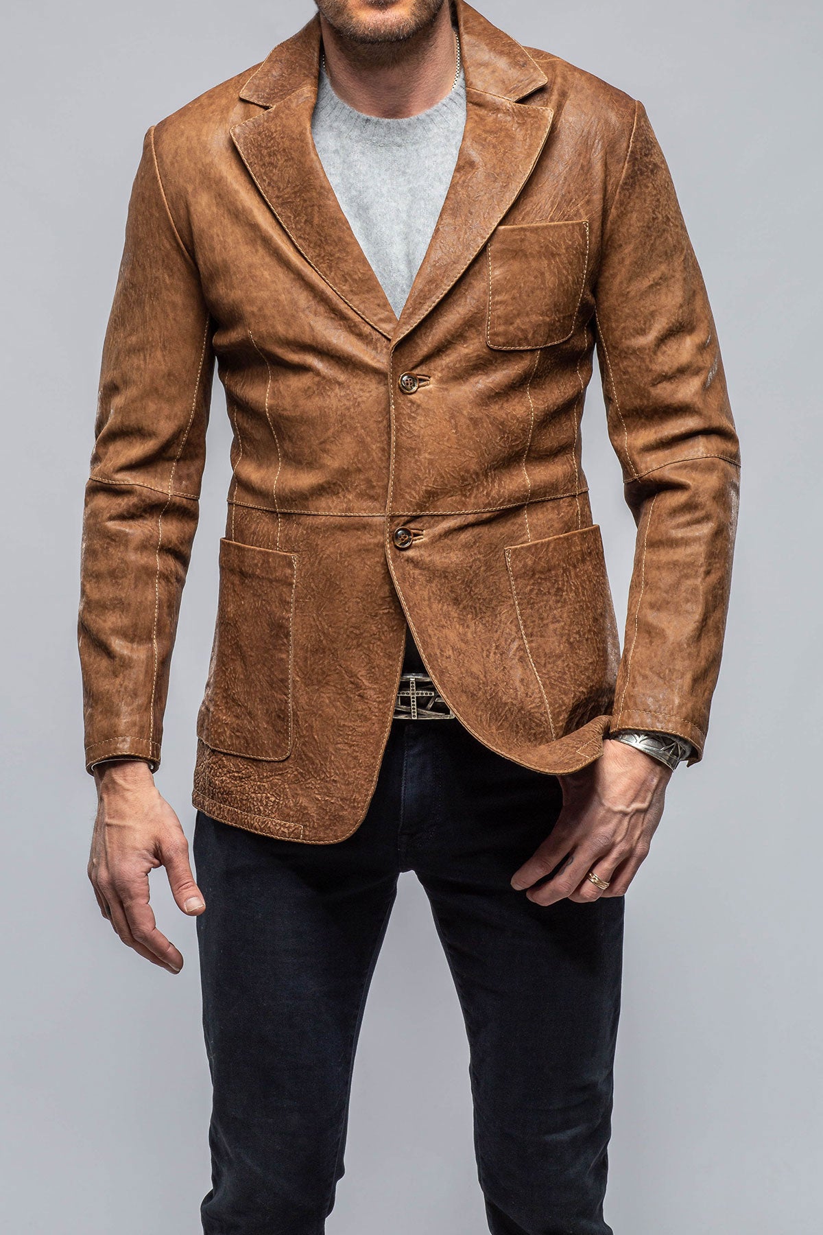 Gimo's Elliot Leather Blazer Samples - Mens - Outerwear - Leather