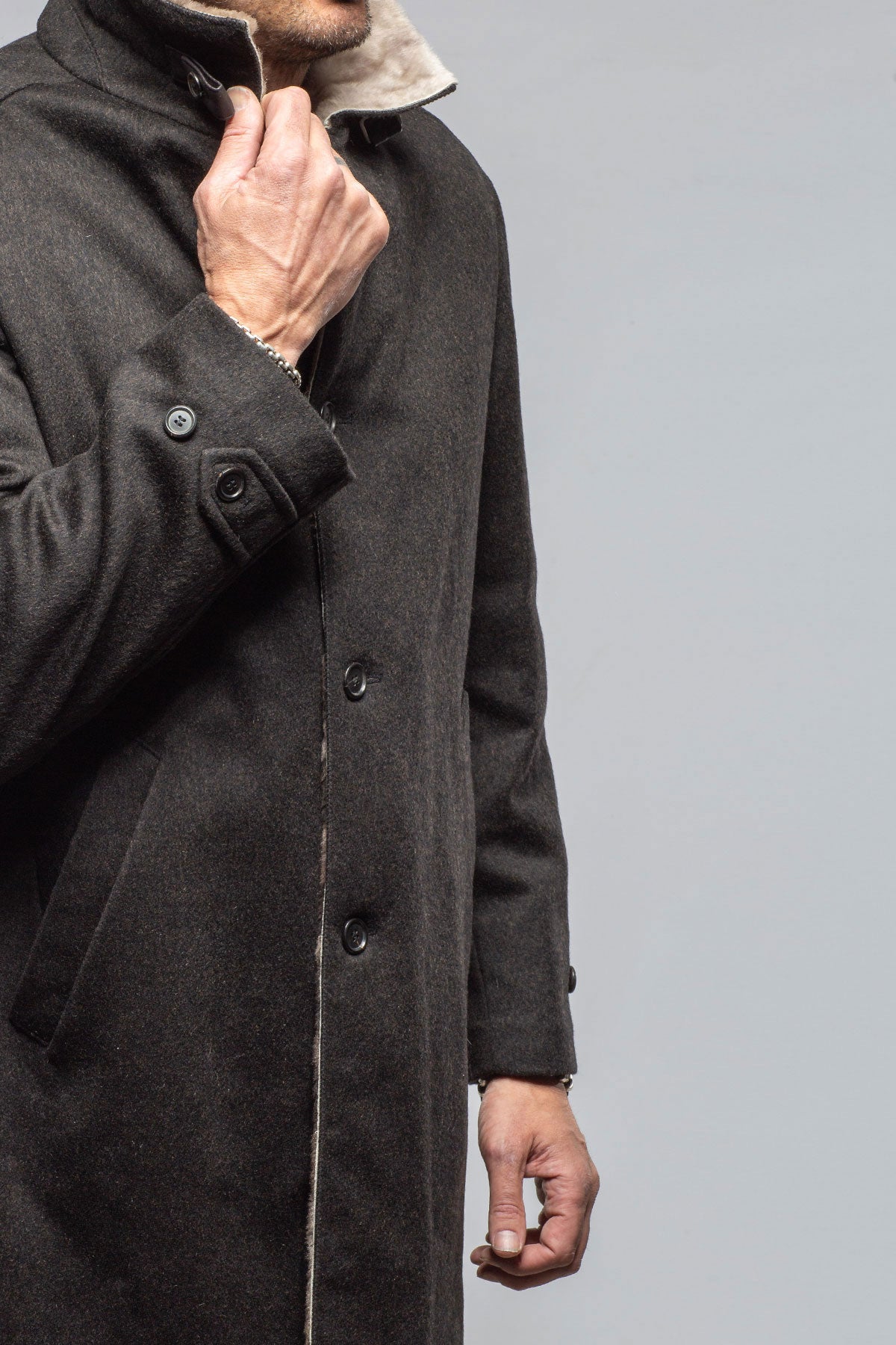 Emmet Shearling Overcoat | Samples - Mens - Outerwear - Cloth | Gimo's