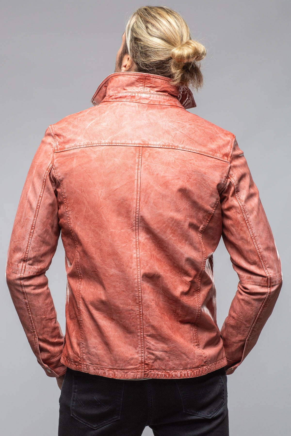Gimo's Enna Washed Leather Shirt Jacket In Red Mens - Outerwear - Leather