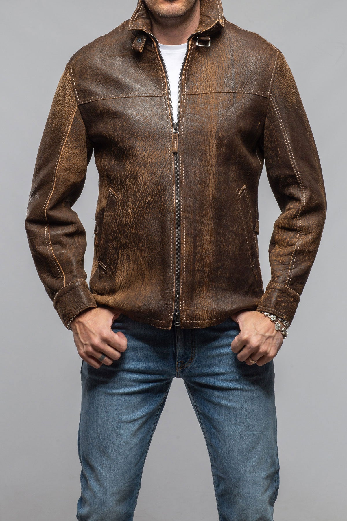 Gimo's Federico Vintge Leather Jacked Samples - Mens - Outerwear - Leather